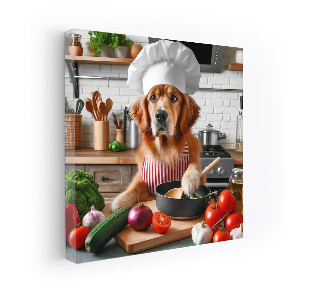 Chef on Paws: Dog in a Hat Cooks Dinner