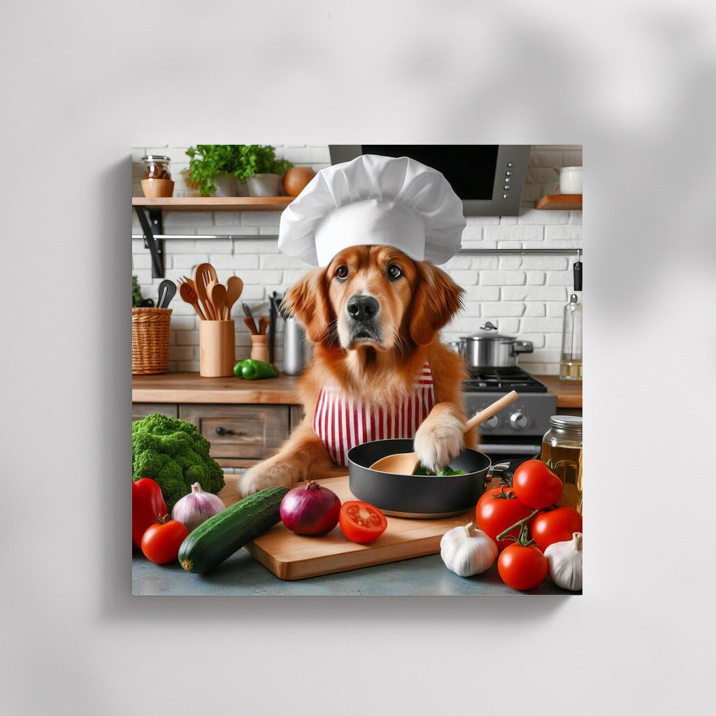 Chef on Paws: Dog in a Hat Cooks Dinner