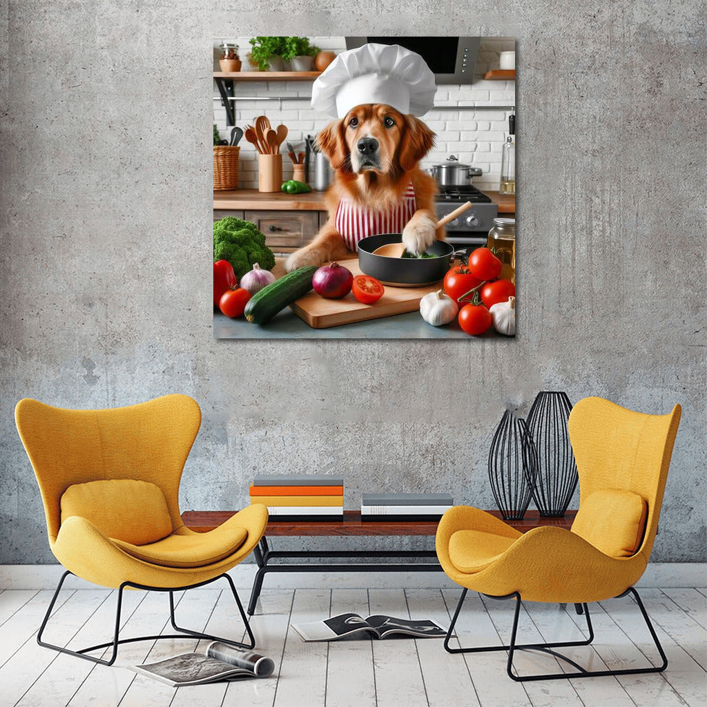 Chef on Paws: Dog in a Hat Cooks Dinner