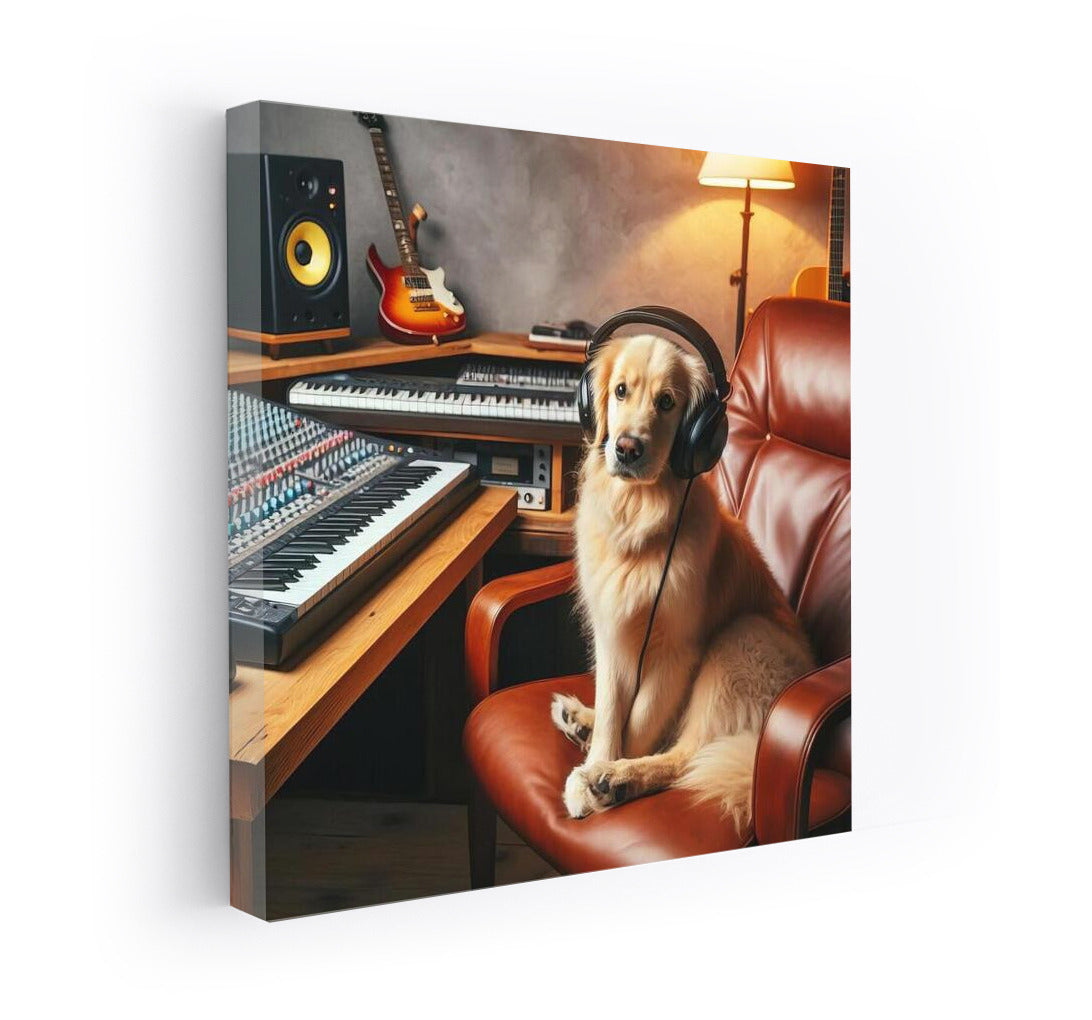 Sound Maestro: Charming Dog in the Music Studio