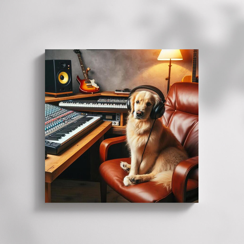 Sound Maestro: Charming Dog in the Music Studio
