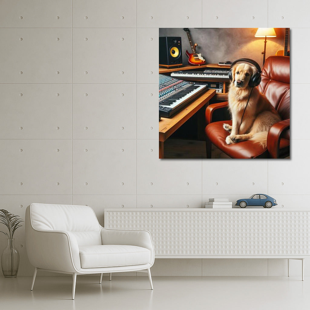 Sound Maestro: Charming Dog in the Music Studio