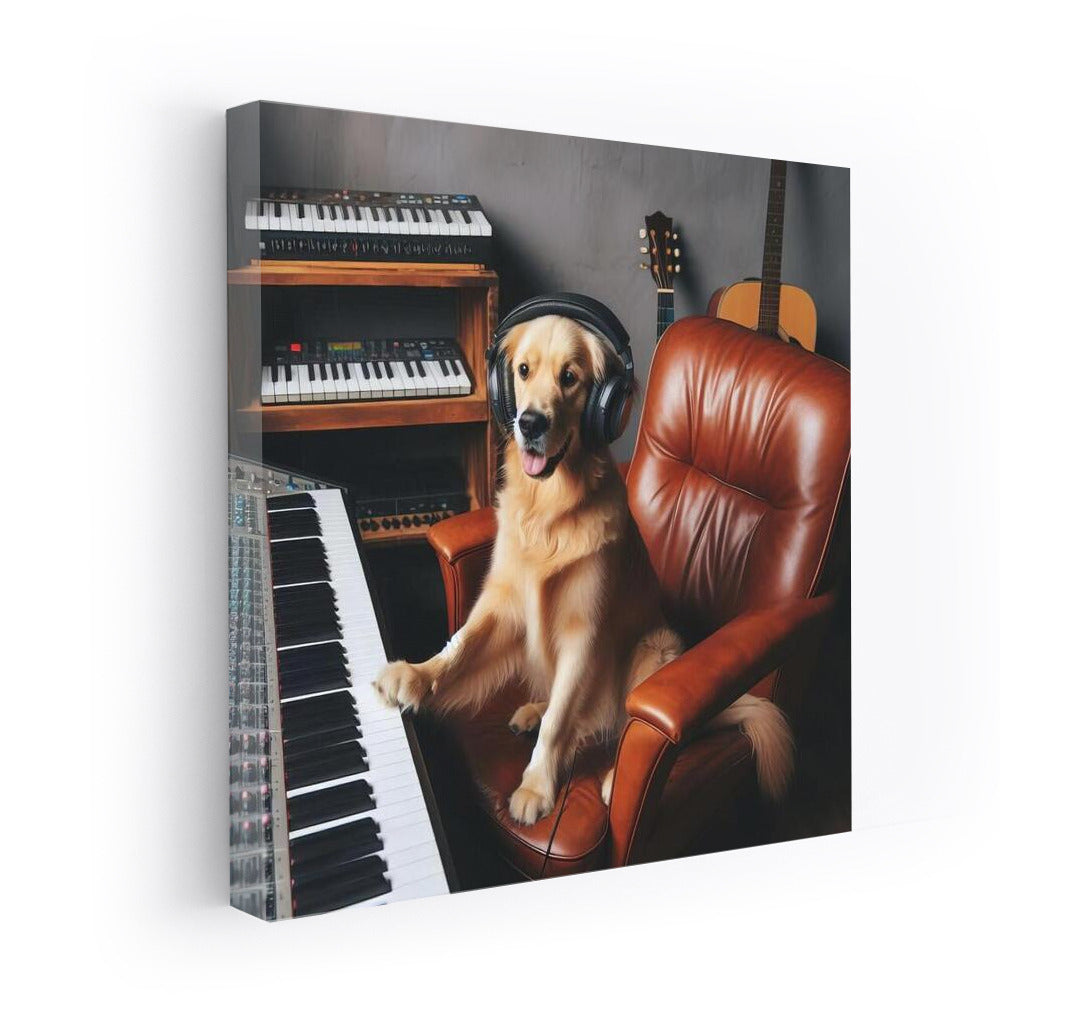 Labrador Melodies: Dog in the Music Studio