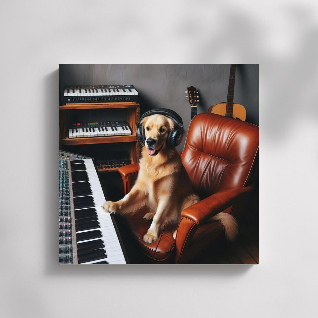 Labrador Melodies: Dog in the Music Studio