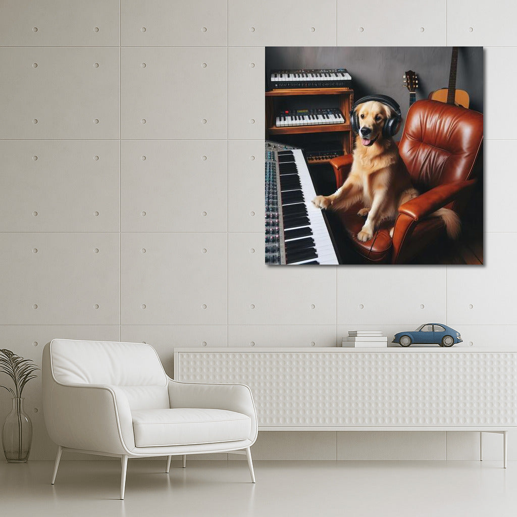 Labrador Melodies: Dog in the Music Studio