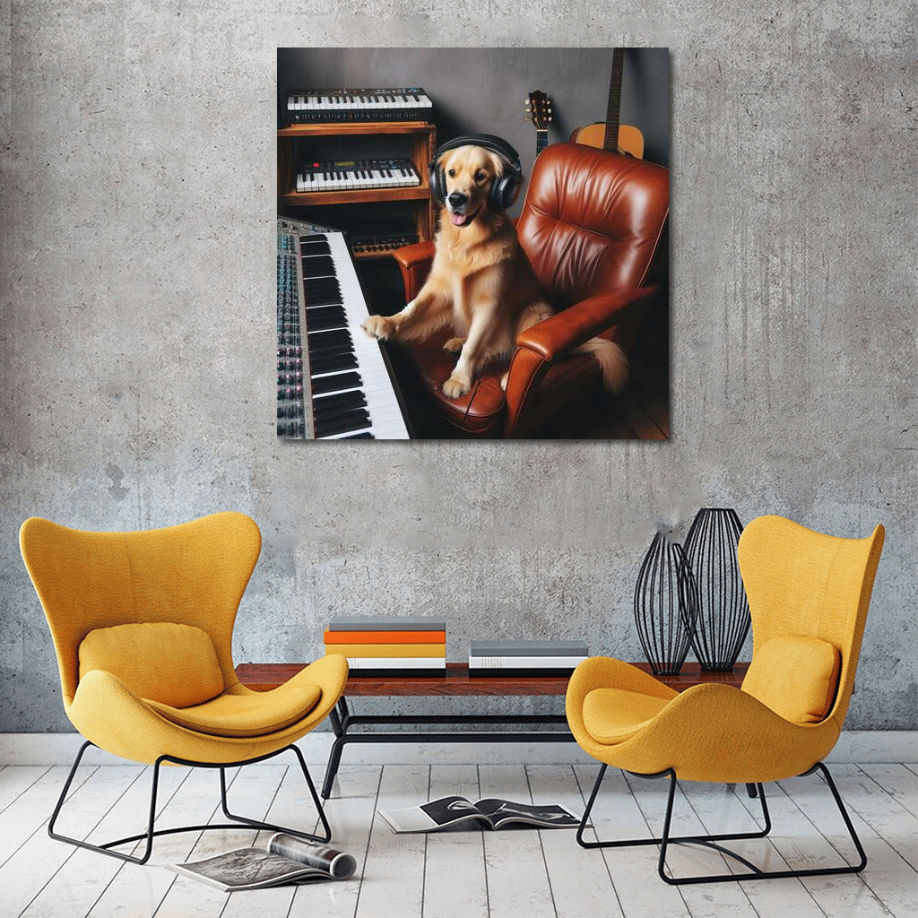 Labrador Melodies: Dog in the Music Studio