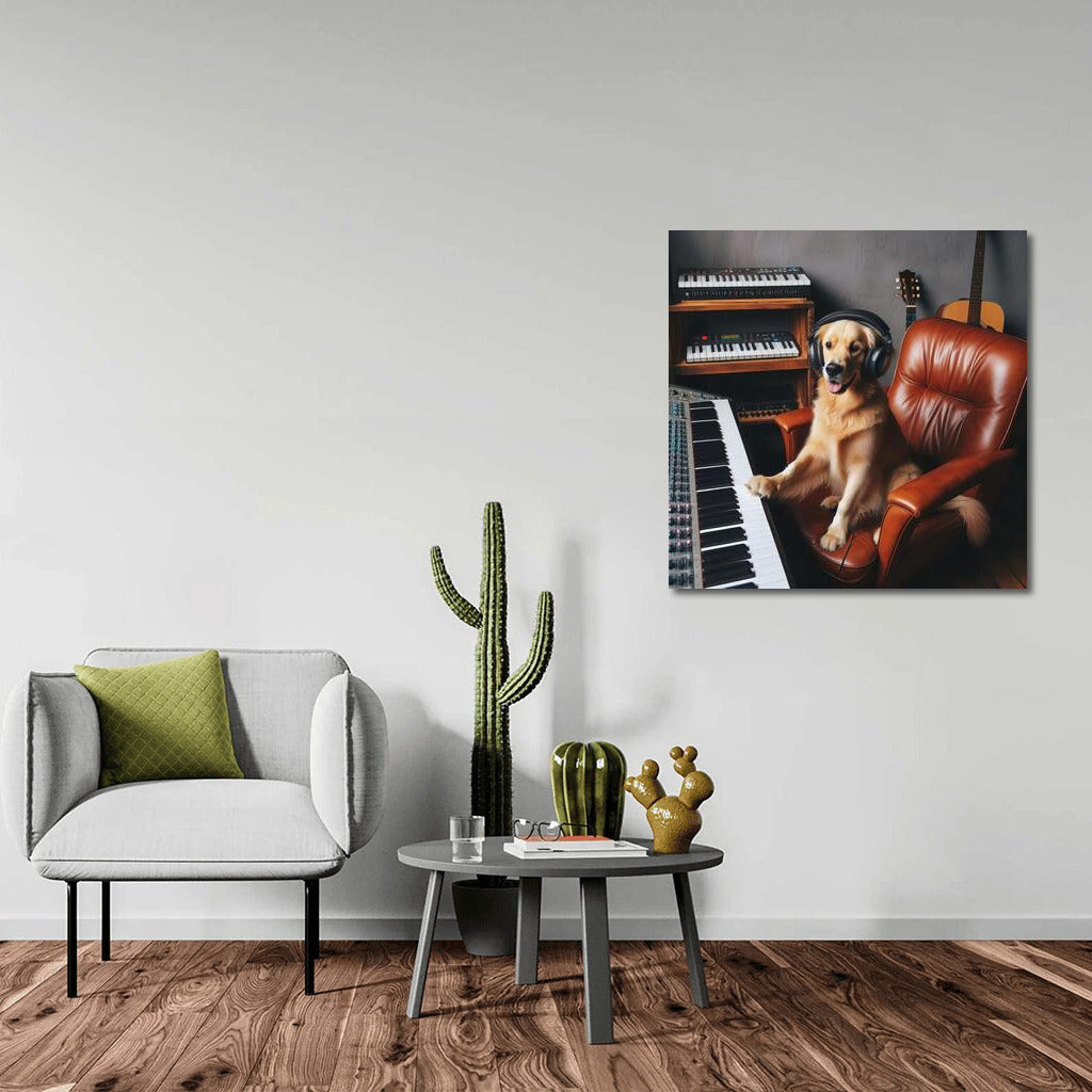 Labrador Melodies: Dog in the Music Studio