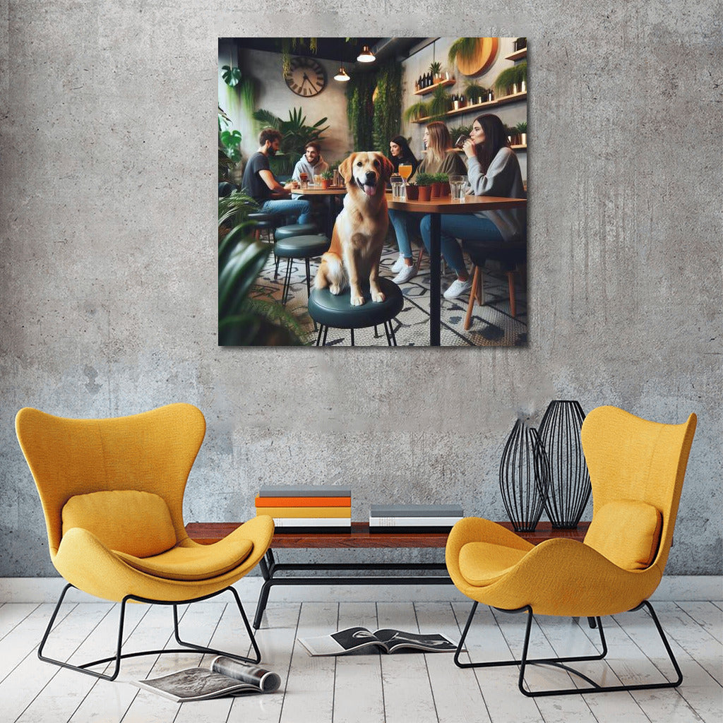 Cafe Charm: Dog in the Center of Attention
