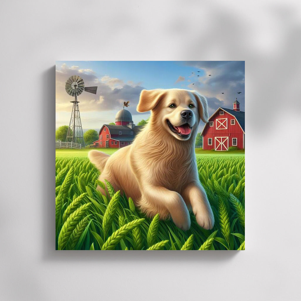 Country Friend: Dog on an Idyllic Farm