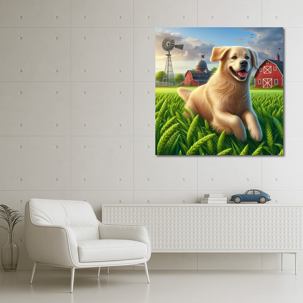 Country Friend: Dog on an Idyllic Farm