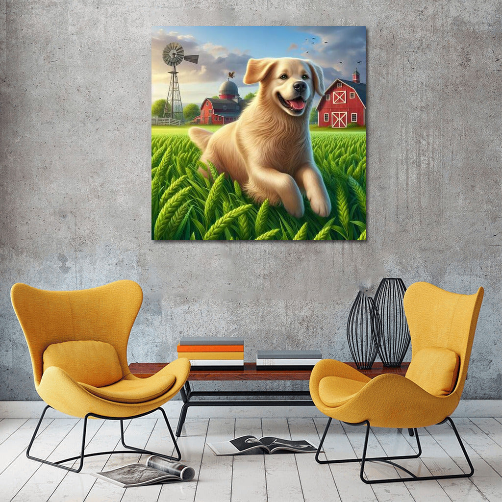 Country Friend: Dog on an Idyllic Farm