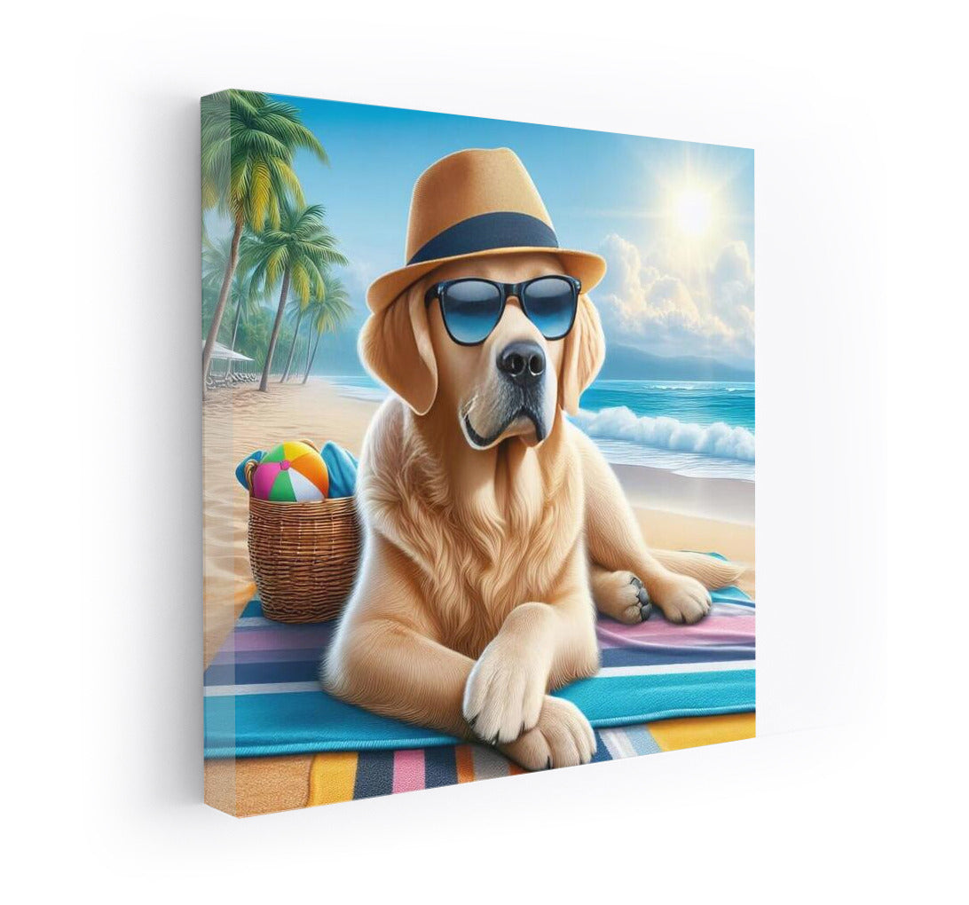 Stylish Dog in Hat and Glasses on Fashion Beach 2: Summer Vacation