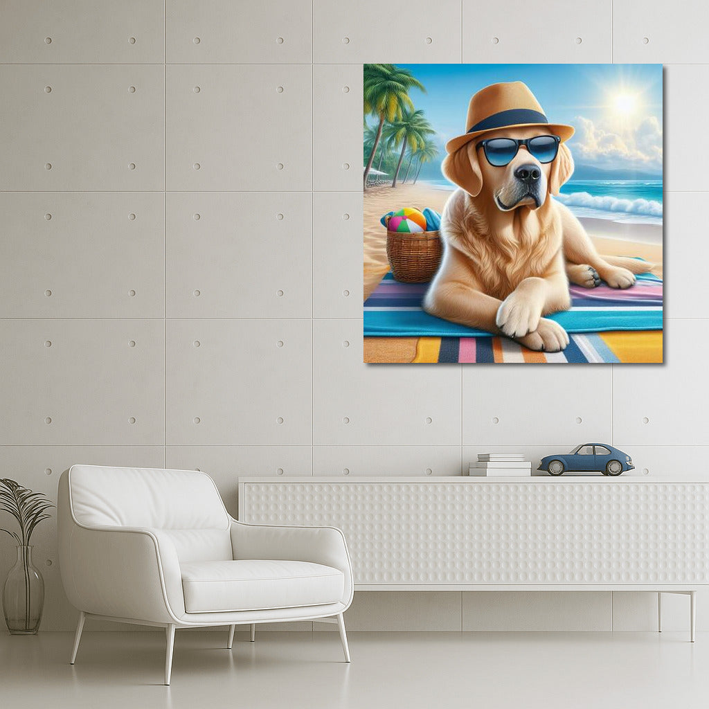 Stylish Dog in Hat and Glasses on Fashion Beach 2: Summer Vacation