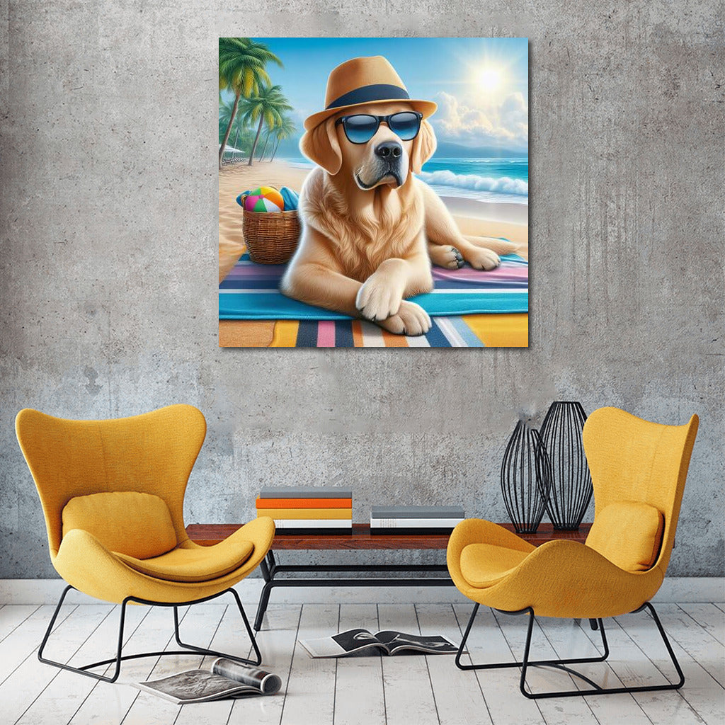 Stylish Dog in Hat and Glasses on Fashion Beach 2: Summer Vacation