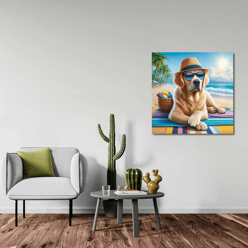 Stylish Dog in Hat and Glasses on Fashion Beach 2: Summer Vacation