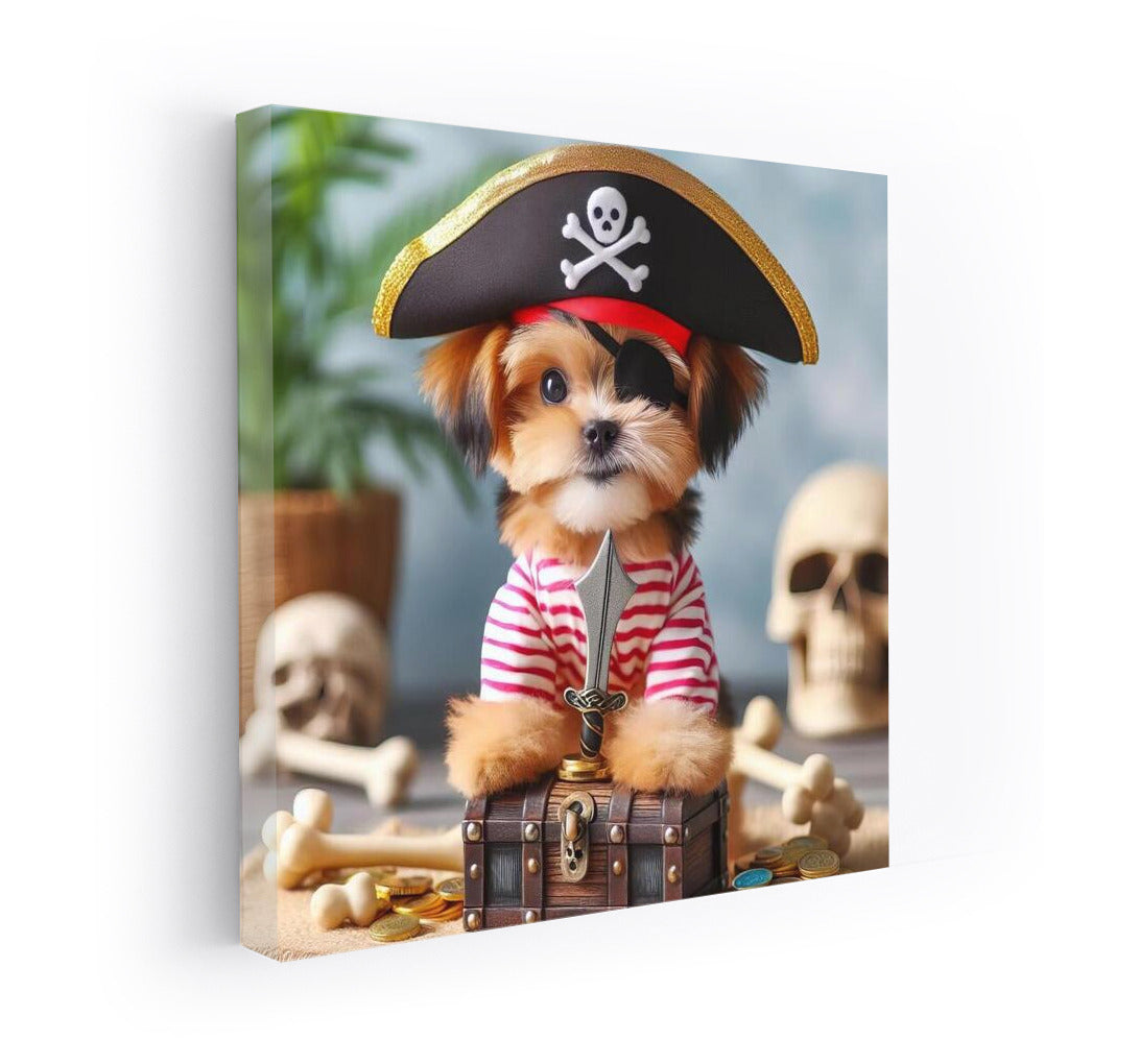 Pirate Dog: Naughty Captain with Sabre and Treasures