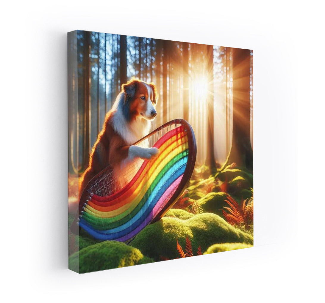 Rainbow Melodies: The Harp Dog Bringing Nature to Life