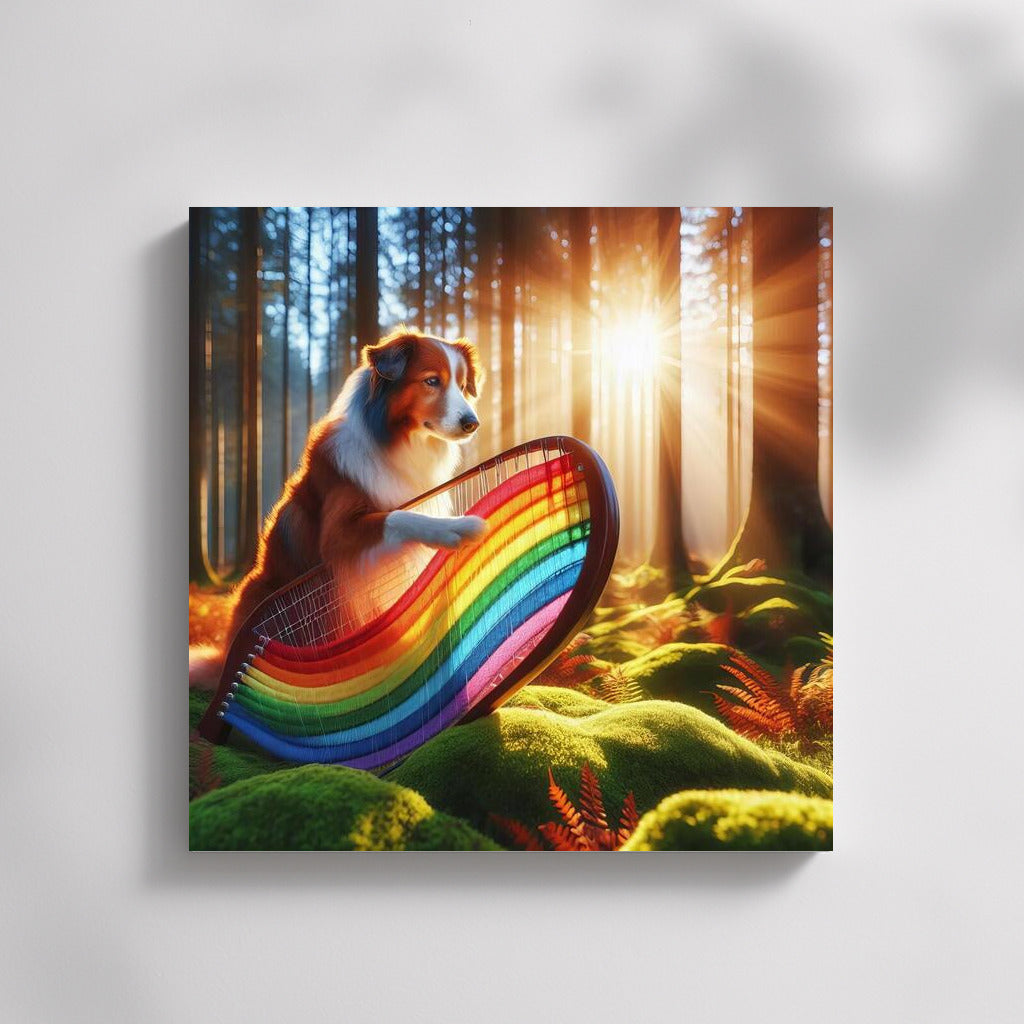 Rainbow Melodies: The Harp Dog Bringing Nature to Life