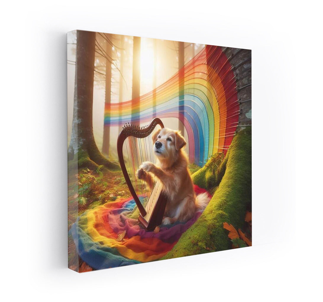 Musician Dog on a Rainbow: The Magic of Nature in the Sounds of a Harp
