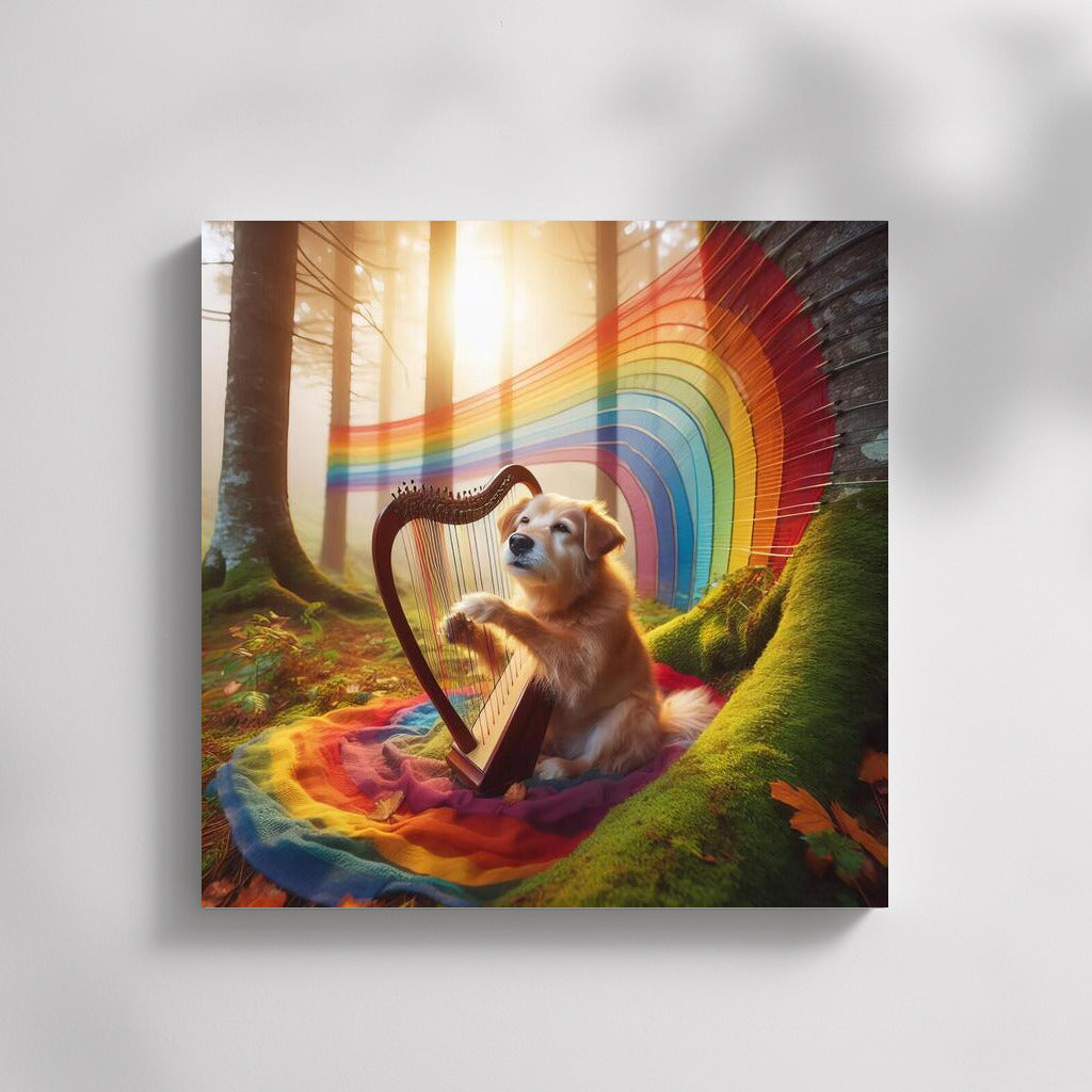 Musician Dog on a Rainbow: The Magic of Nature in the Sounds of a Harp