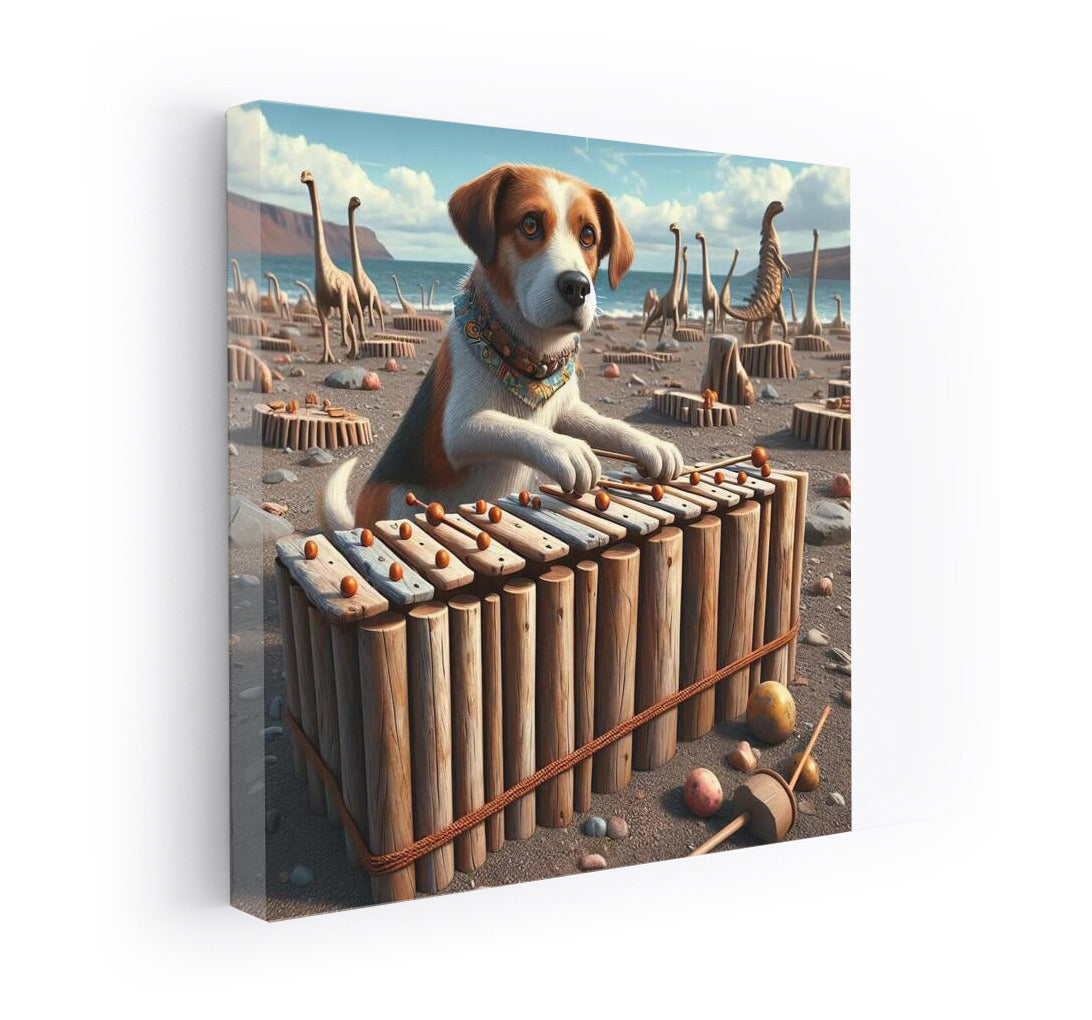 Jurassic Melodies: Dog and Dinosaur Bone Xylophone