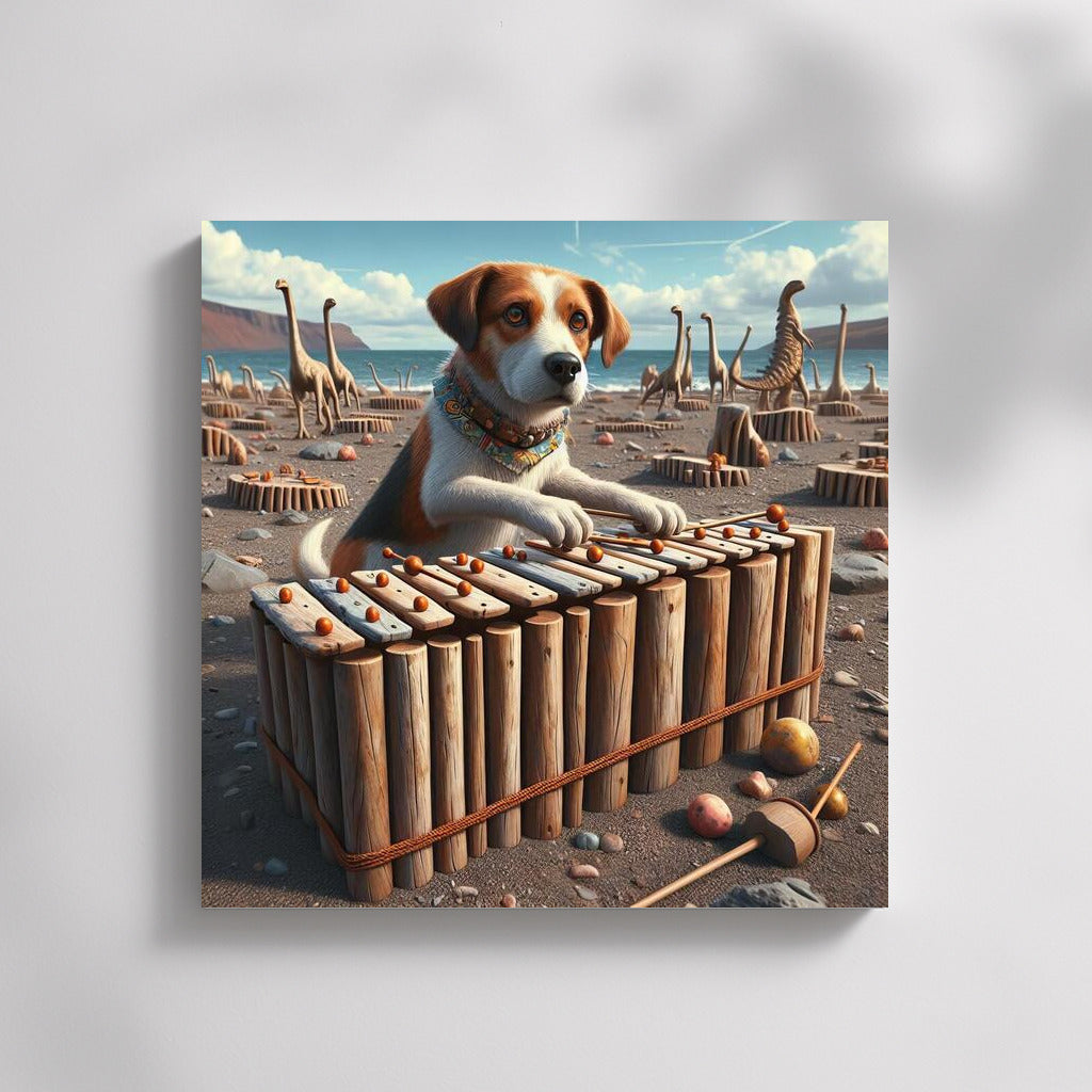 Jurassic Melodies: Dog and Dinosaur Bone Xylophone