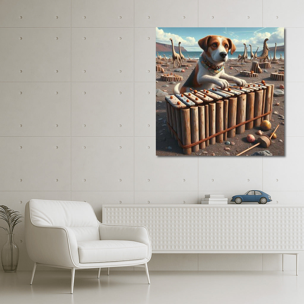 Jurassic Melodies: Dog and Dinosaur Bone Xylophone