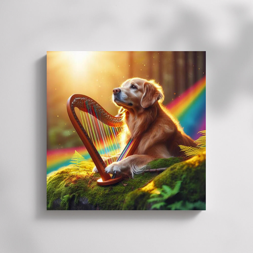 Rainbow Melody: The Harp Dog Bringing Nature to Life