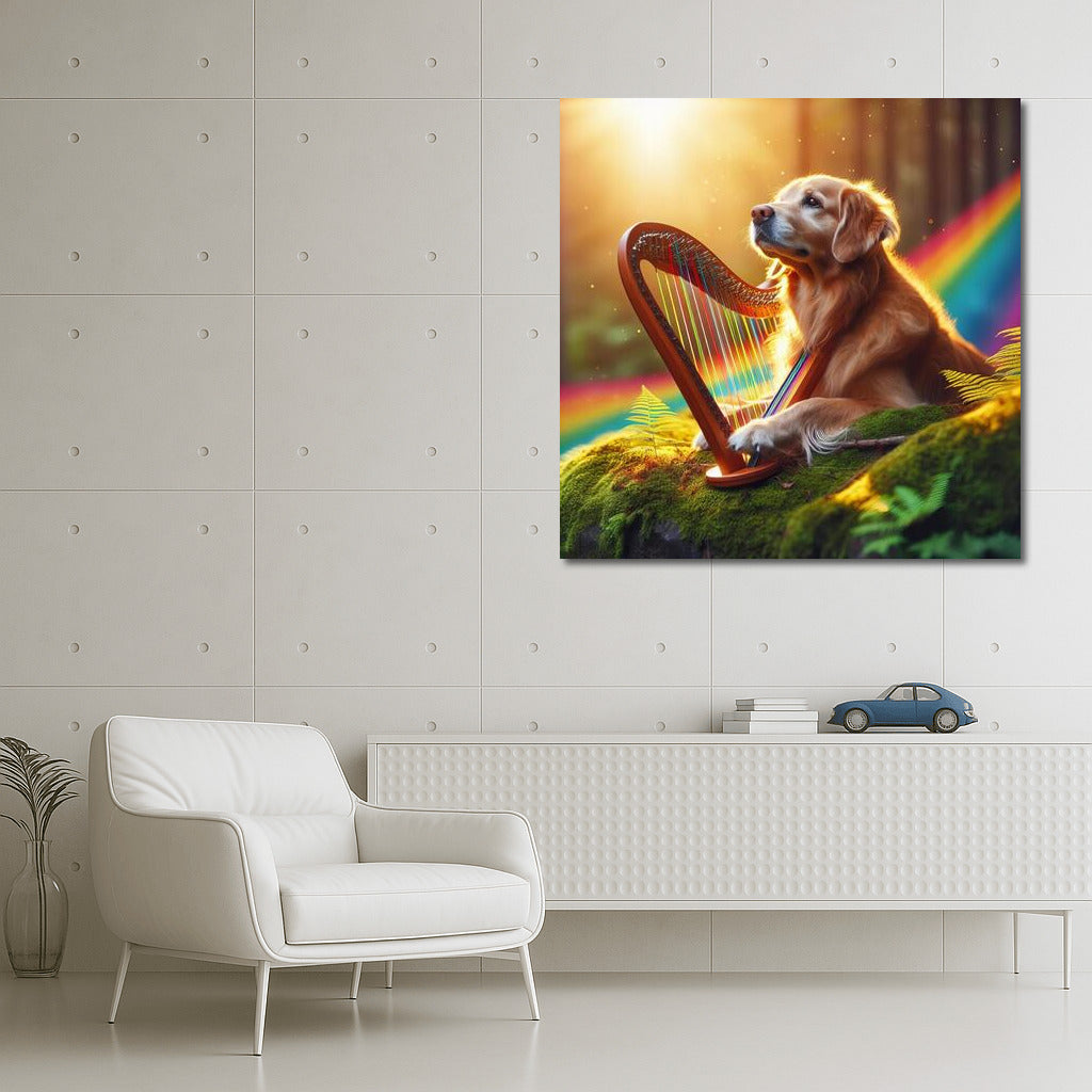 Rainbow Melody: The Harp Dog Bringing Nature to Life