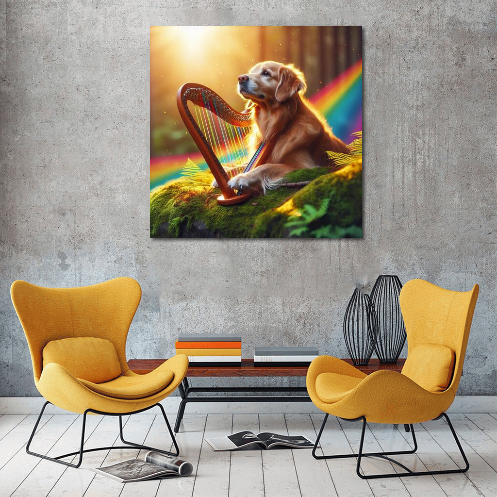 Rainbow Melody: The Harp Dog Bringing Nature to Life