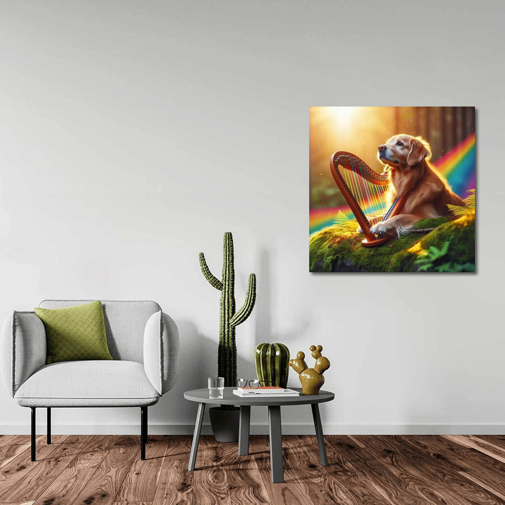 Rainbow Melody: The Harp Dog Bringing Nature to Life