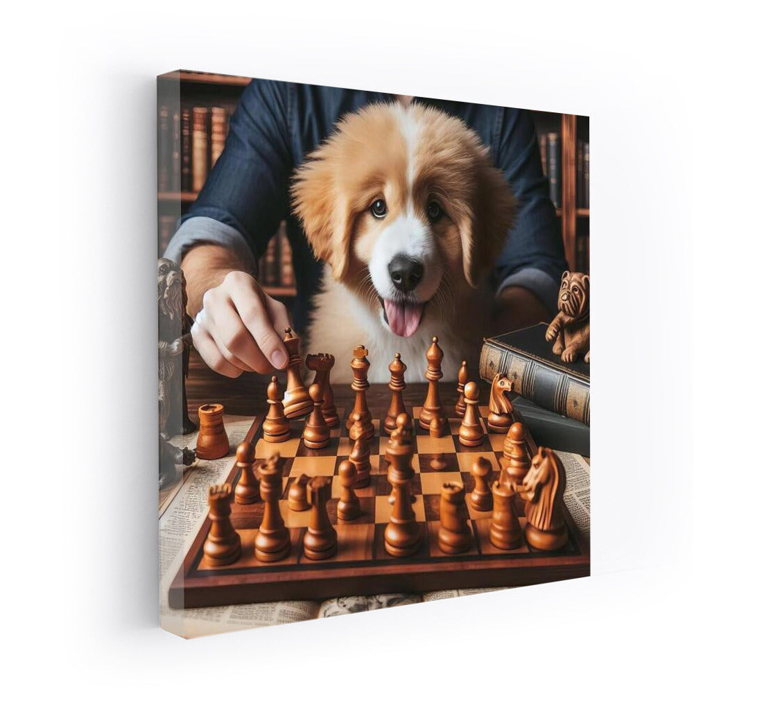 Chess Duel: Dog and Living Pieces in a Magical Battle