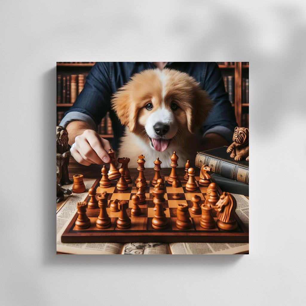 Chess Duel: Dog and Living Pieces in a Magical Battle