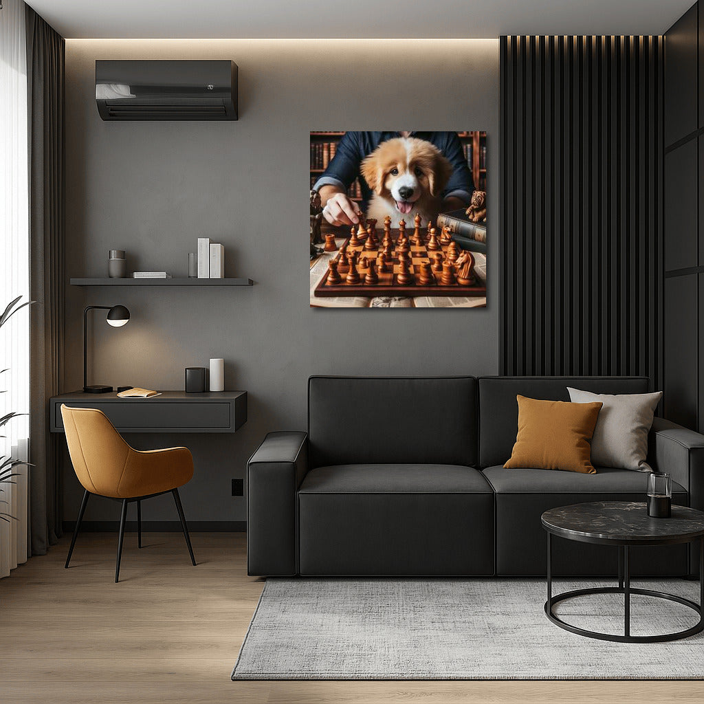 Chess Duel: Dog and Living Pieces in a Magical Battle