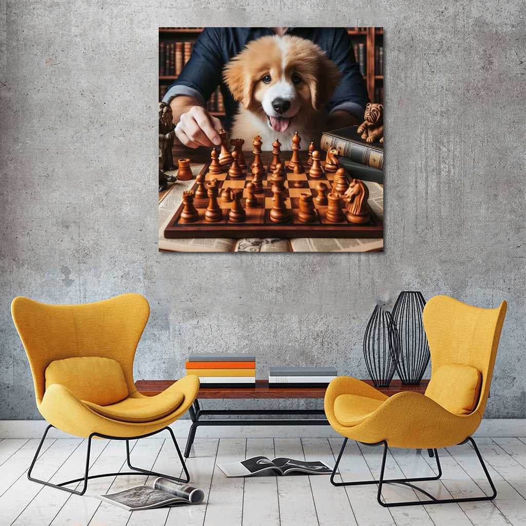 Chess Duel: Dog and Living Pieces in a Magical Battle