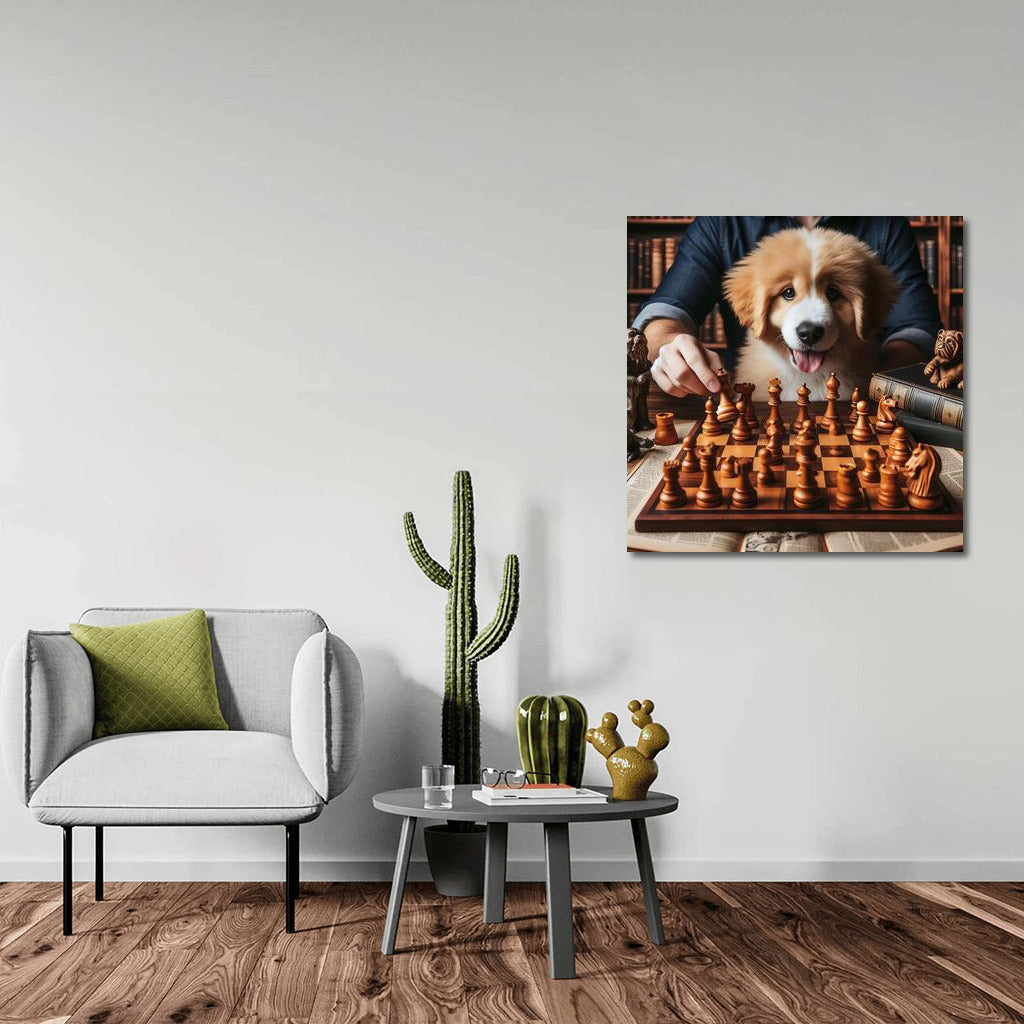 Chess Duel: Dog and Living Pieces in a Magical Battle