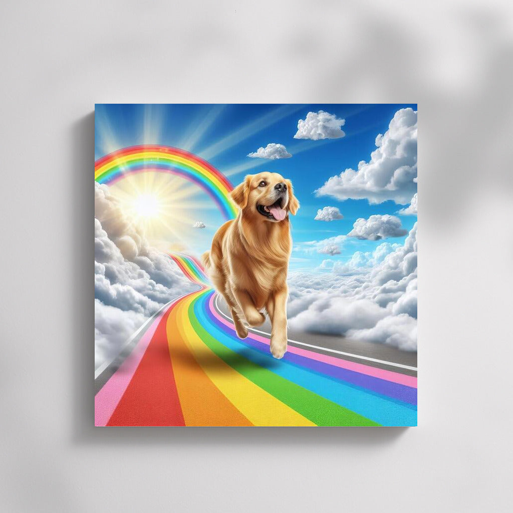 Dog on Rainbow Road among the Clouds: Positive and Smile