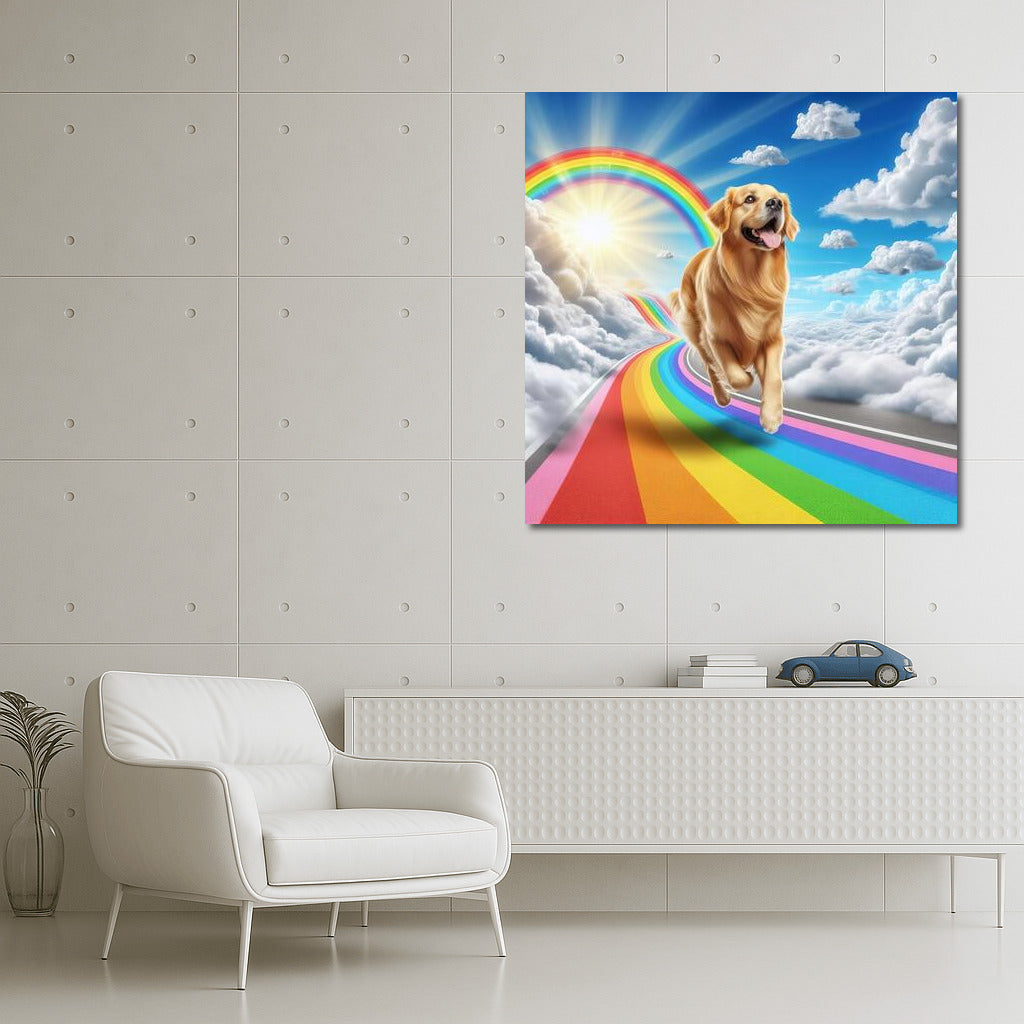 Dog on Rainbow Road among the Clouds: Positive and Smile