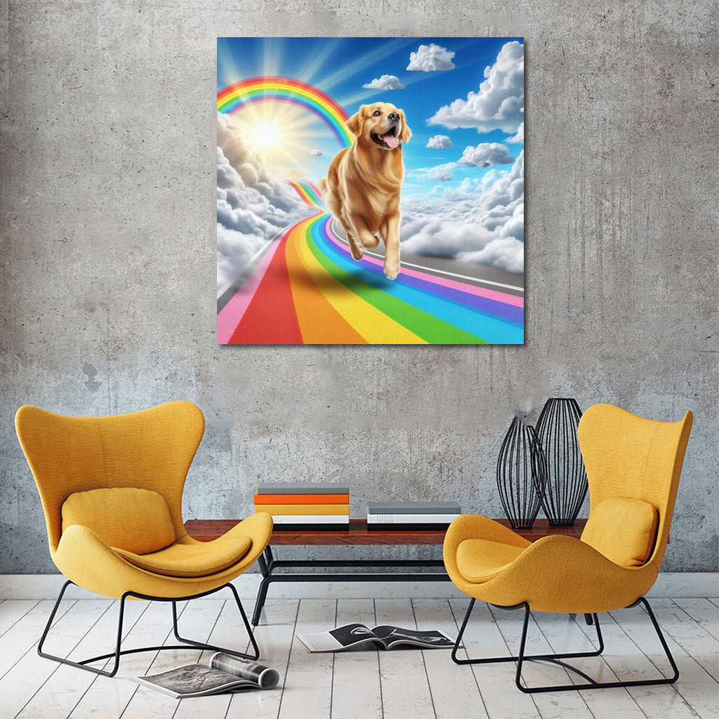Dog on Rainbow Road among the Clouds: Positive and Smile