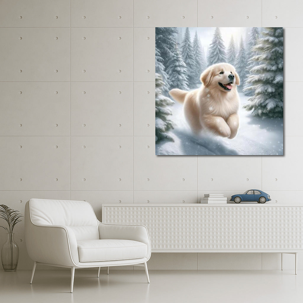 Happy Dog in the Winter Forest: Snowy Wonderland 2