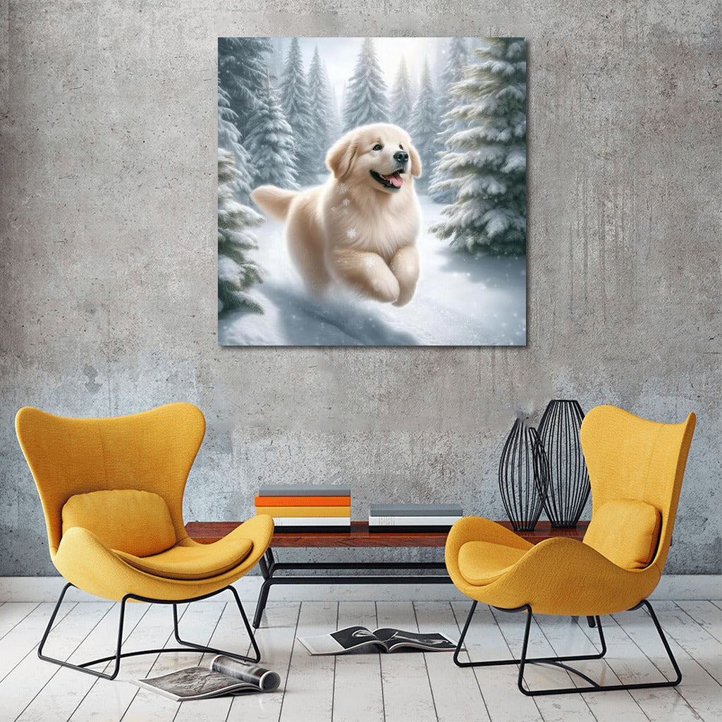 Happy Dog in the Winter Forest: Snowy Wonderland 2