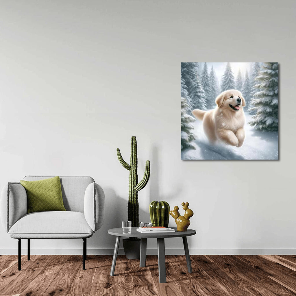 Happy Dog in the Winter Forest: Snowy Wonderland 2