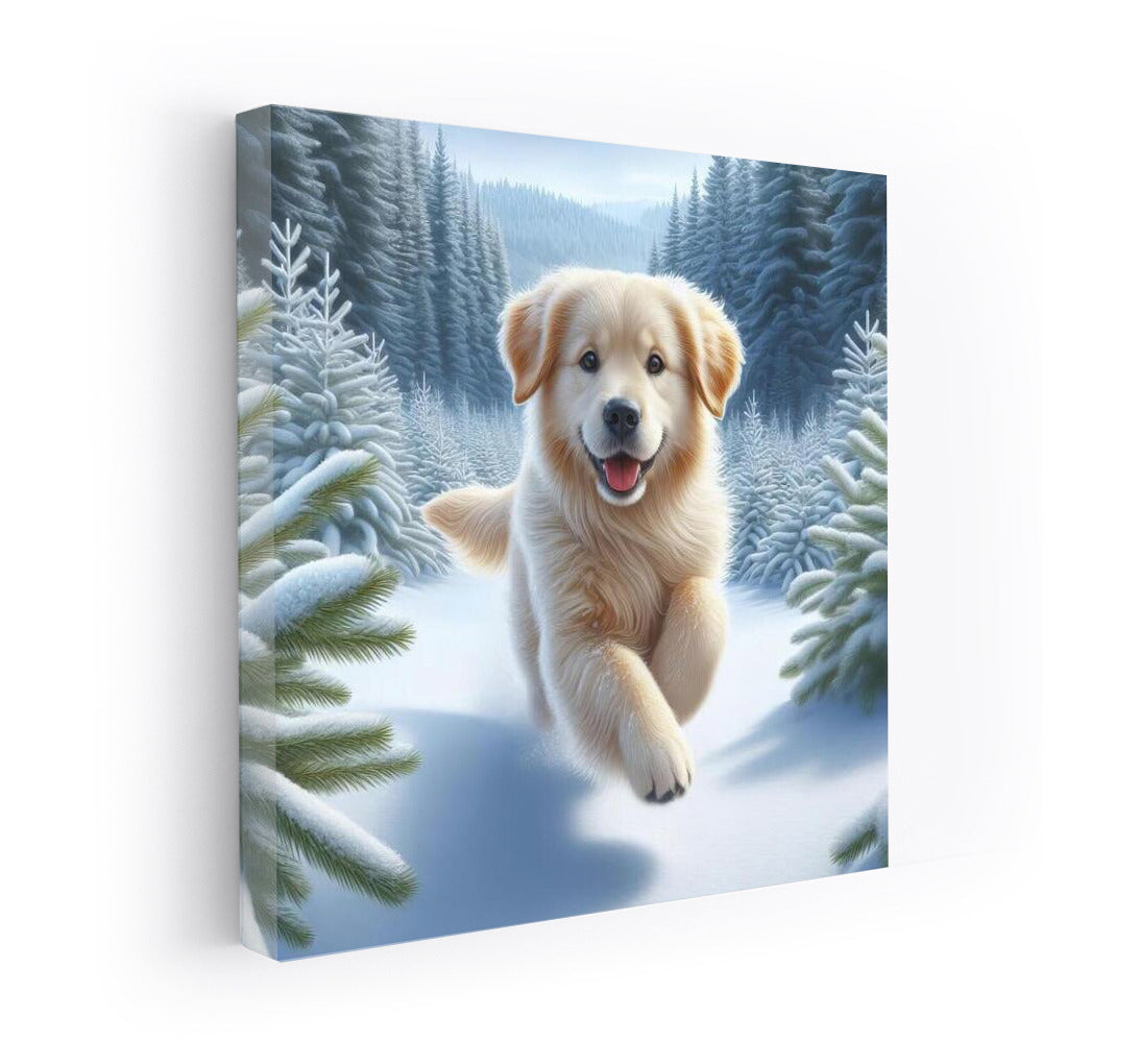 Winter's Tale: Dog in the Snowy Wonder Forest