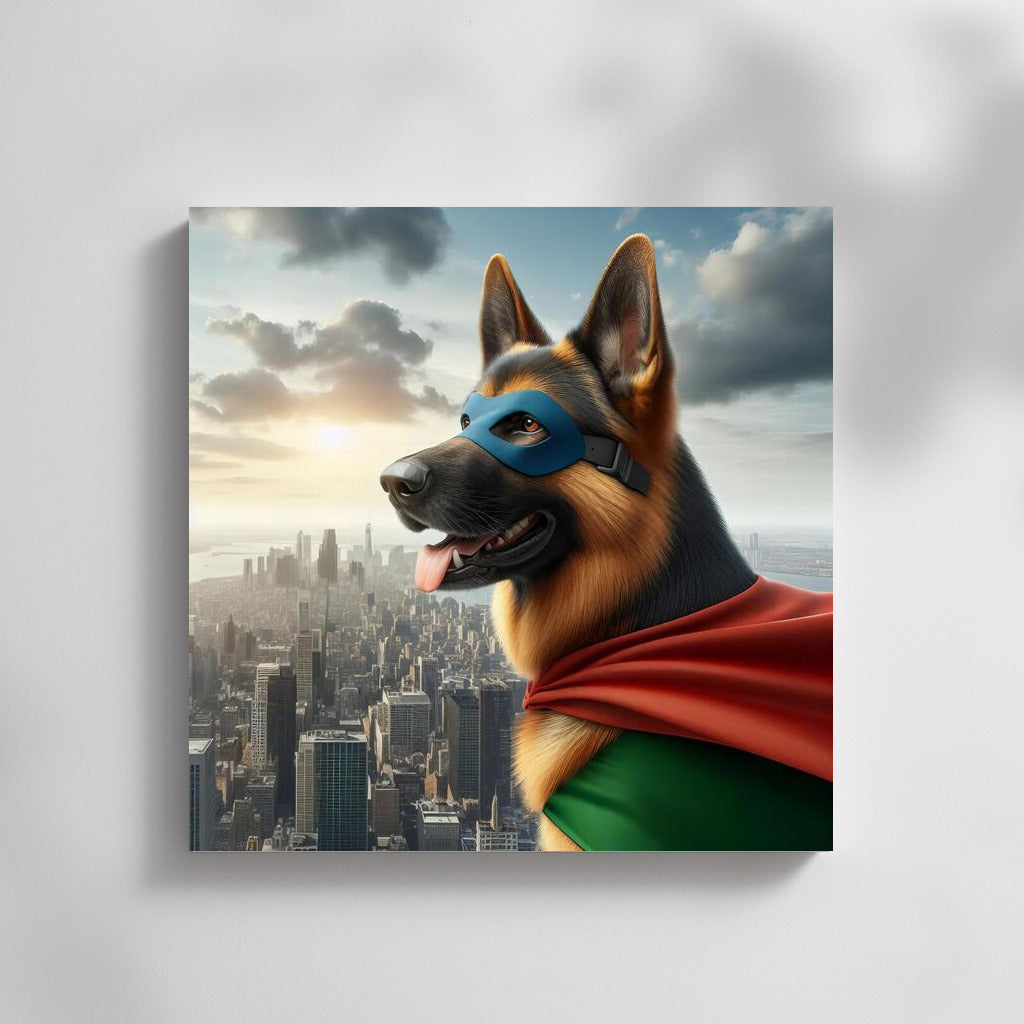 Valiant Dog-Defender: Superhero on Guard of the City