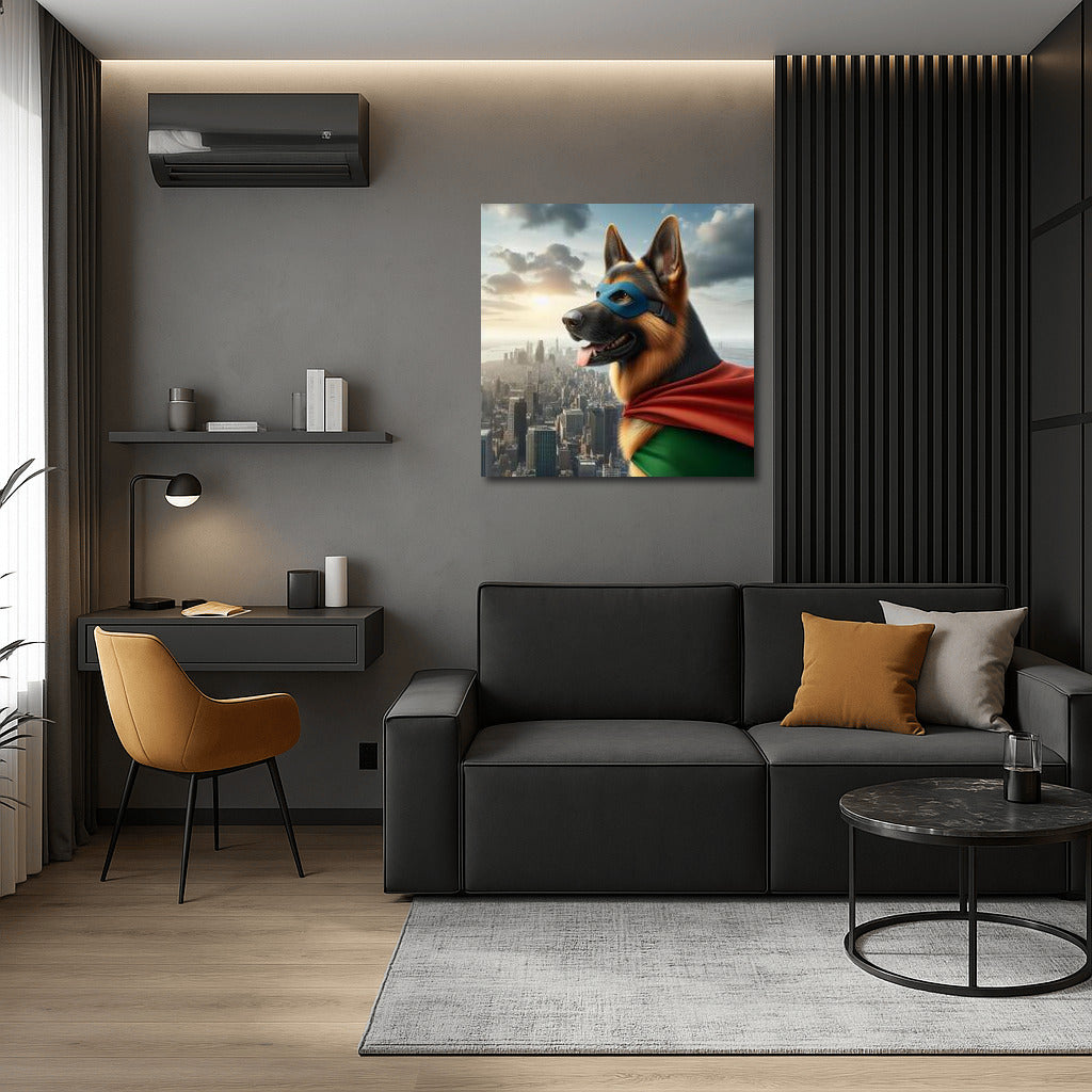Valiant Dog-Defender: Superhero on Guard of the City
