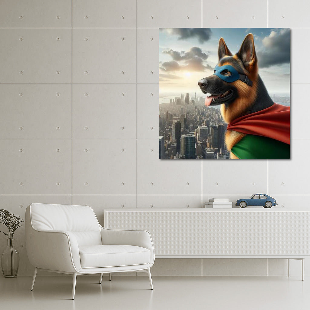 Valiant Dog-Defender: Superhero on Guard of the City