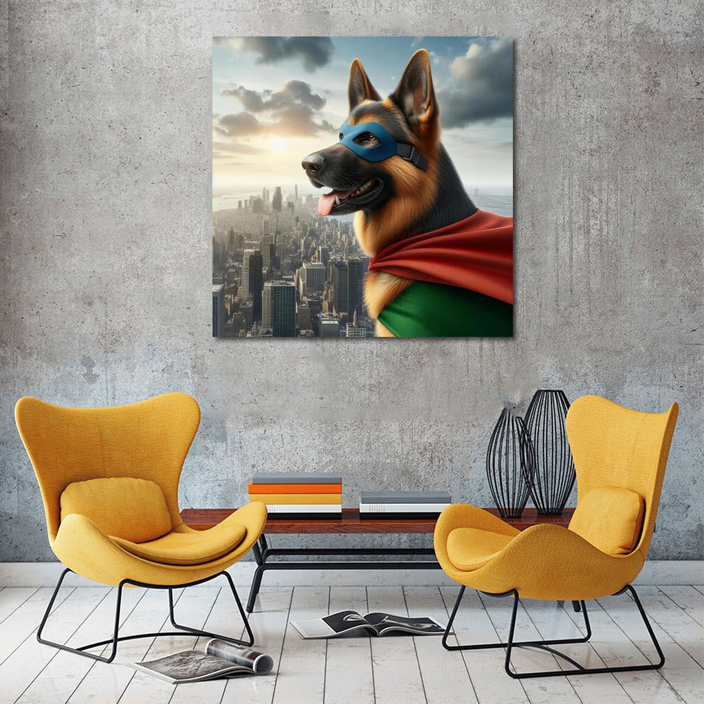 Valiant Dog-Defender: Superhero on Guard of the City