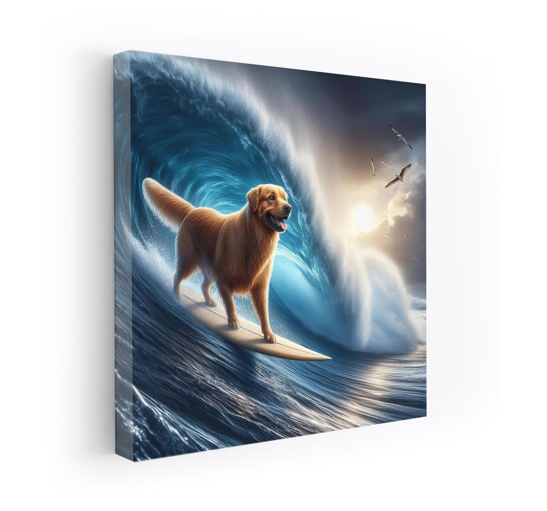 Surfer on four legs: Dog conquers giant wave