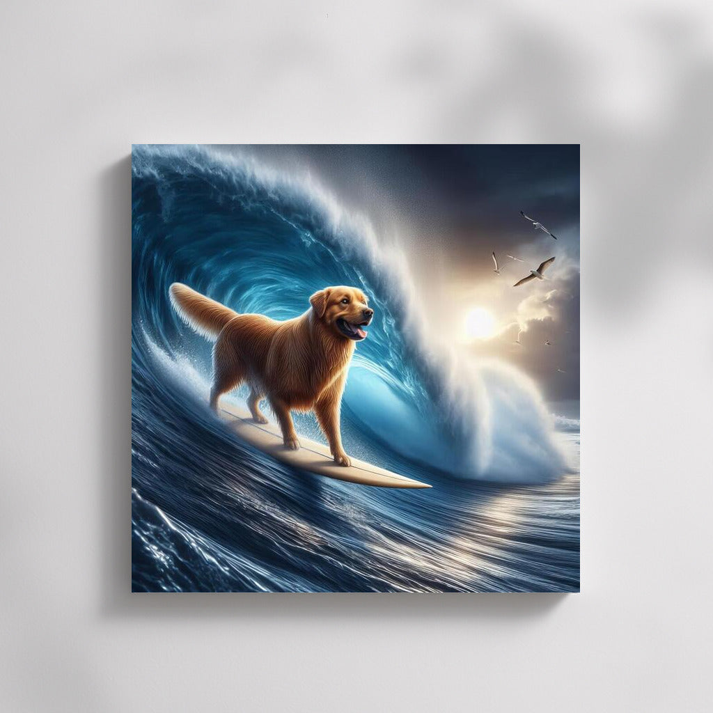 Surfer on four legs: Dog conquers giant wave