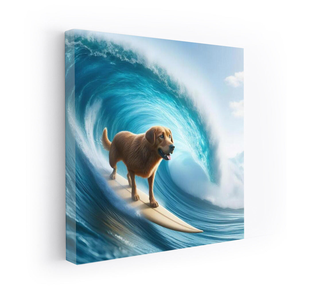 Surfing with a smile: Dog on the crest of a wave